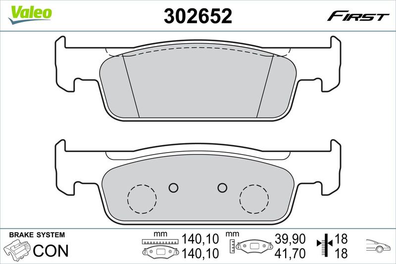 VALEO 302652 Brake Pad Set, disc brake