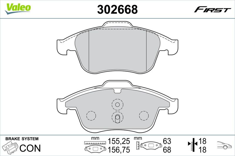 VALEO 302668 Brake Pad Set, disc brake
