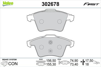 Brake Pad Set, disc brake VALEO 302678