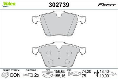 Brake Pad Set, disc brake VALEO 302739