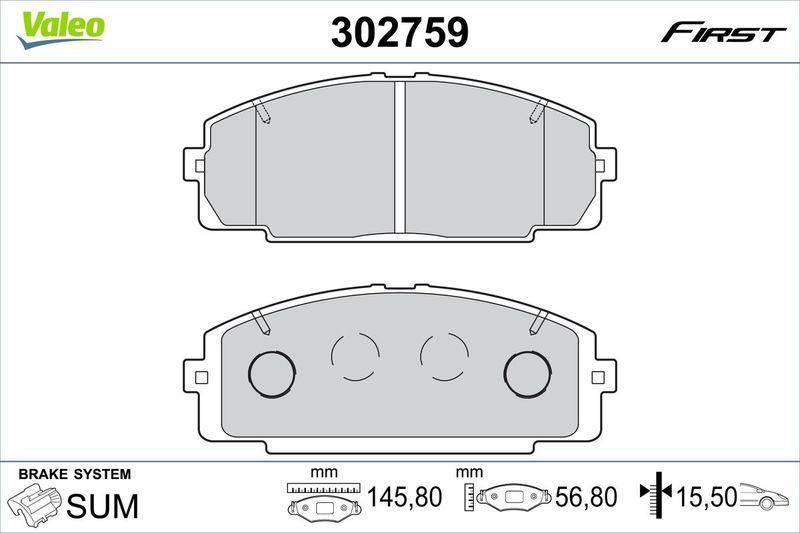 VALEO 302759 Brake Pad Set, disc brake
