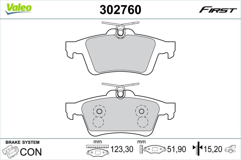 VALEO 302760 Brake Pad Set, disc brake