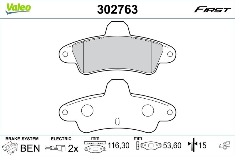 VALEO 302763 Brake Pad Set, disc brake