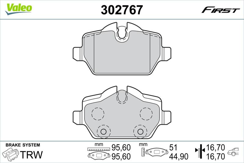 VALEO 302767 Brake Pad Set, disc brake