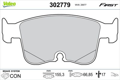Brake Pad Set, disc brake VALEO 302779