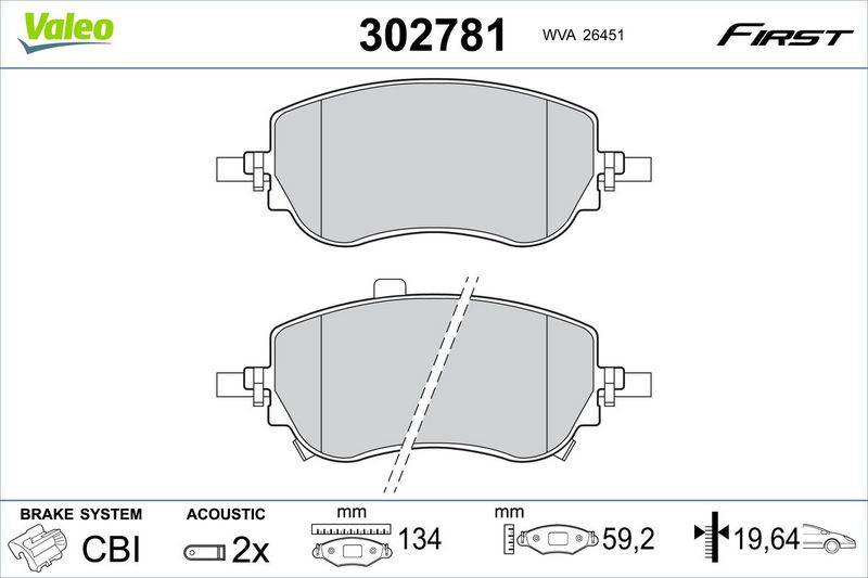 VALEO 302781 Brake Pad Set, disc brake