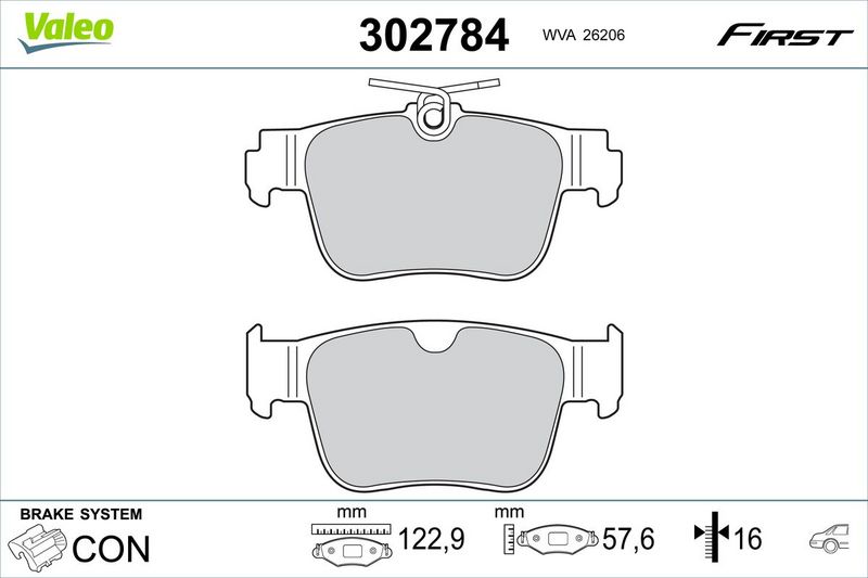 VALEO 302784 Brake Pad Set, disc brake