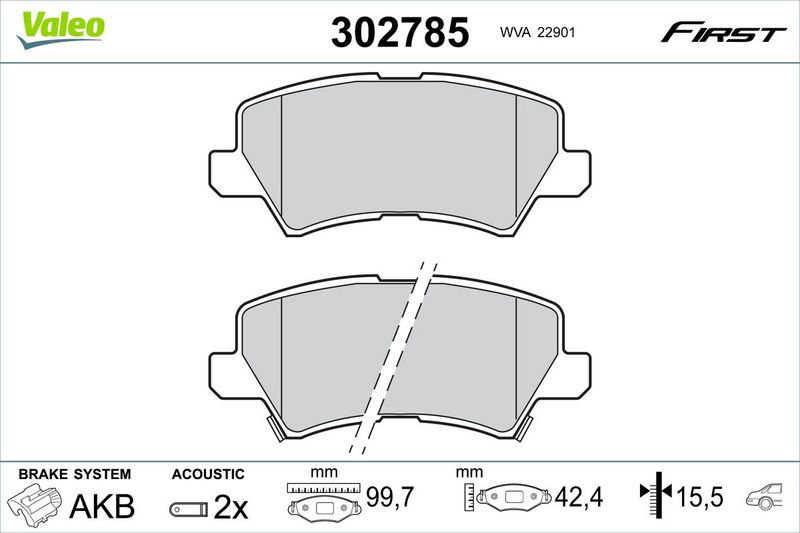 VALEO 302785 Brake Pad Set, disc brake