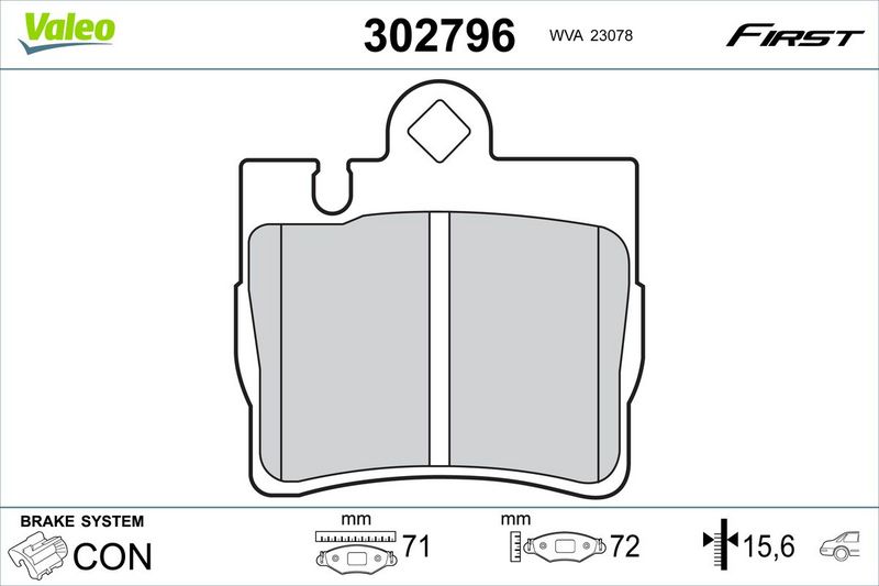 VALEO 302796 Brake Pad Set, disc brake