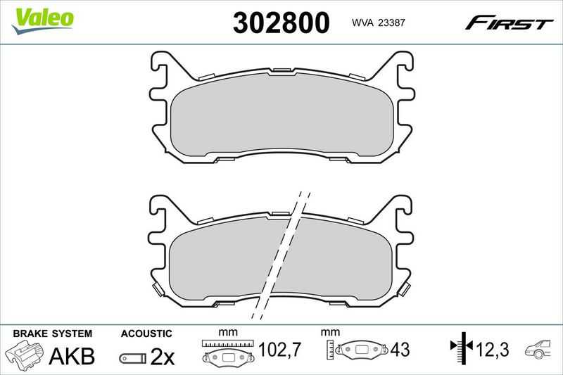 VALEO 302800 Brake Pad Set, disc brake