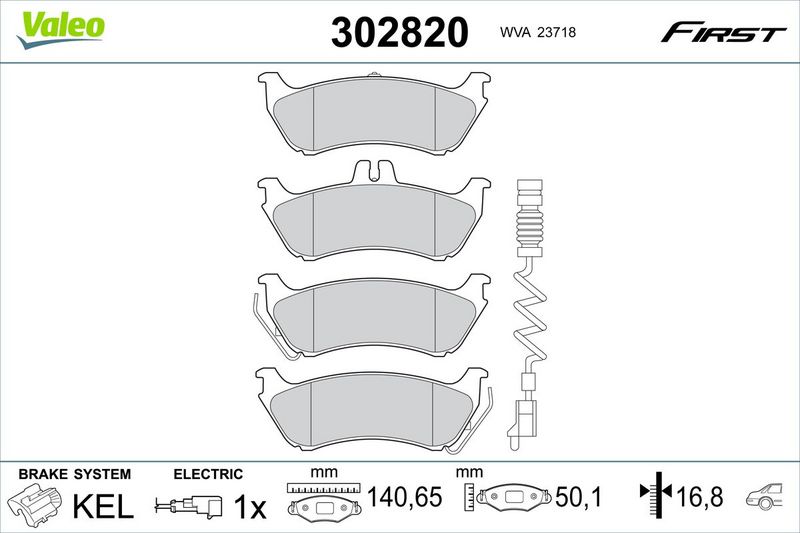 VALEO 302820 Brake Pad Set, disc brake