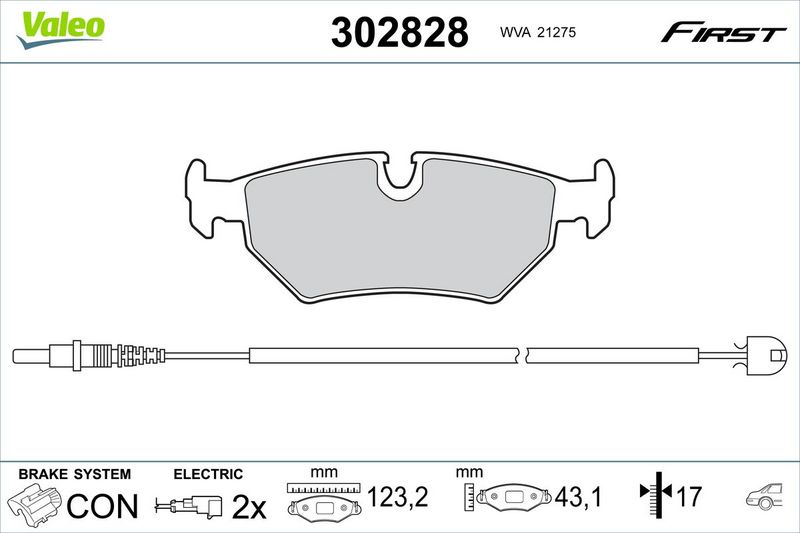 VALEO 302828 Brake Pad Set, disc brake