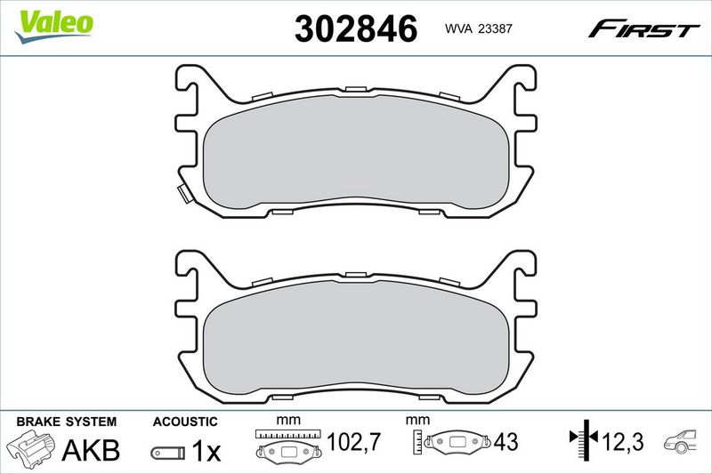 VALEO 302846 Brake Pad Set, disc brake