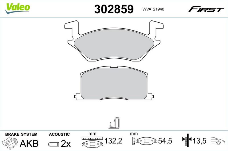 VALEO 302859 Brake Pad Set, disc brake