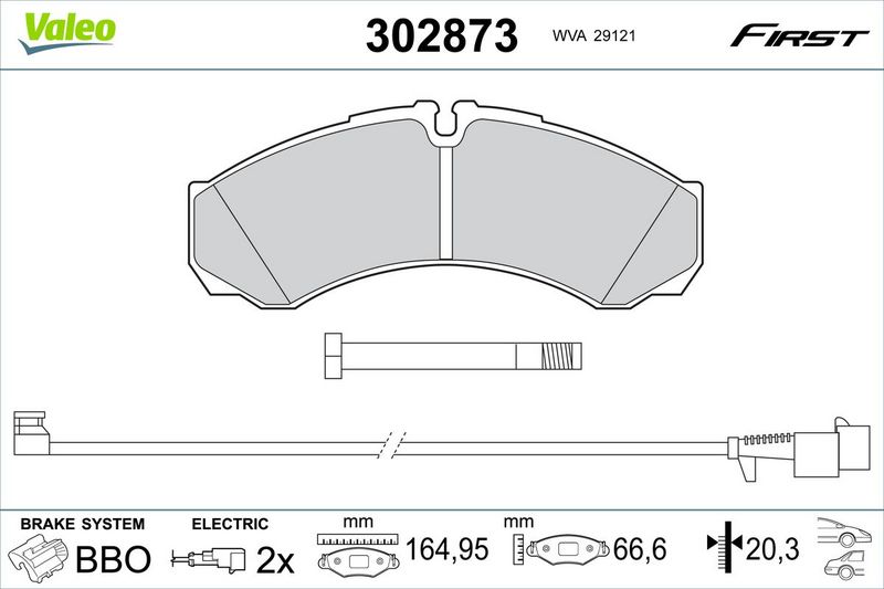 VALEO 302873 Brake Pad Set, disc brake