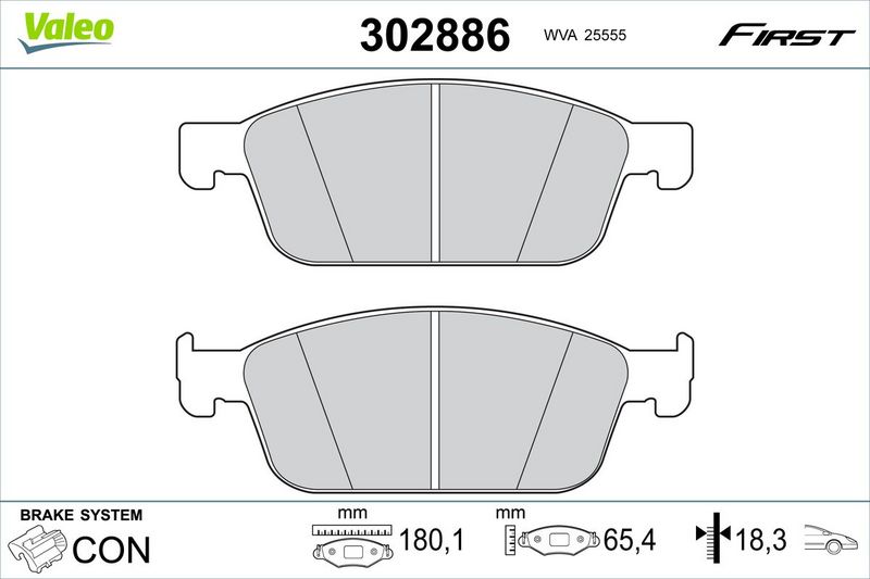 VALEO 302886 Brake Pad Set, disc brake