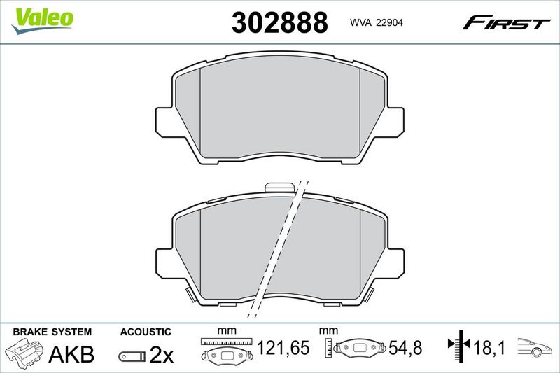 VALEO 302888 Brake Pad Set, disc brake