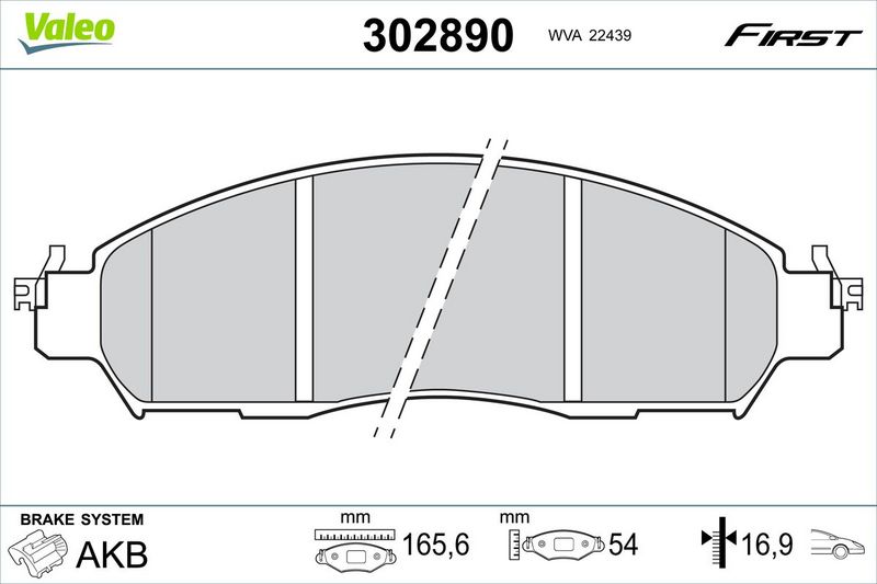 VALEO 302890 Brake Pad Set, disc brake