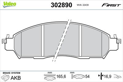 Brake Pad Set, disc brake VALEO 302890