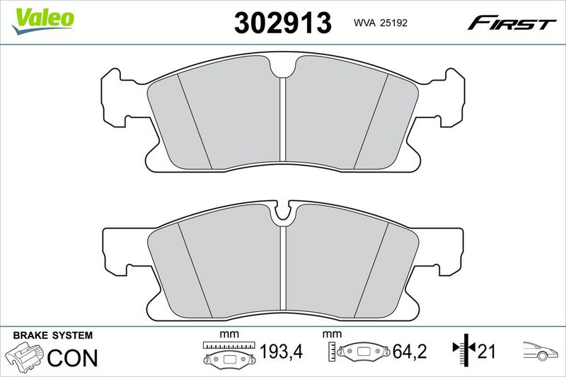 VALEO 302913 Brake Pad Set, disc brake