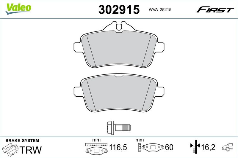 VALEO 302915 Brake Pad Set, disc brake