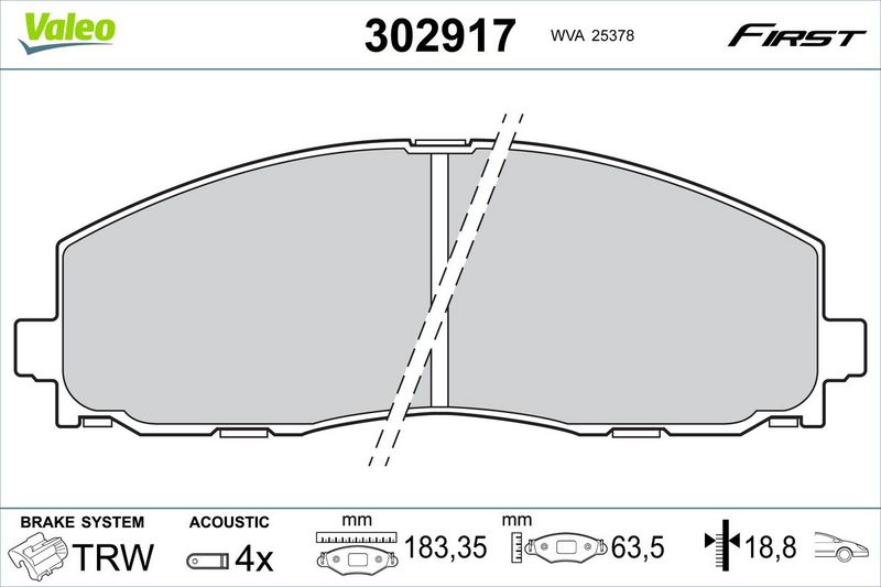 VALEO 302917 Brake Pad Set, disc brake