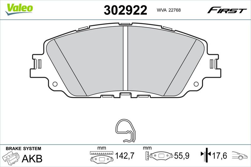 VALEO 302922 Brake Pad Set, disc brake