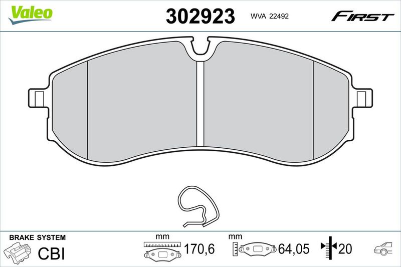 VALEO 302923 Brake Pad Set, disc brake