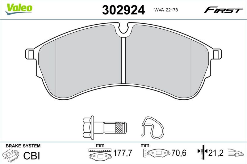 VALEO 302924 Brake Pad Set, disc brake