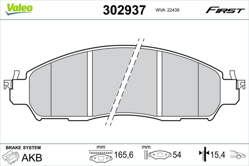 VALEO 302937 Brake Pad Set, disc brake