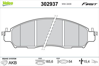 Brake Pad Set, disc brake VALEO 302937