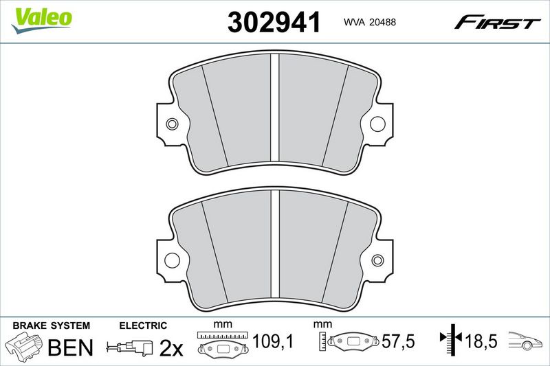 VALEO 302941 Brake Pad Set, disc brake