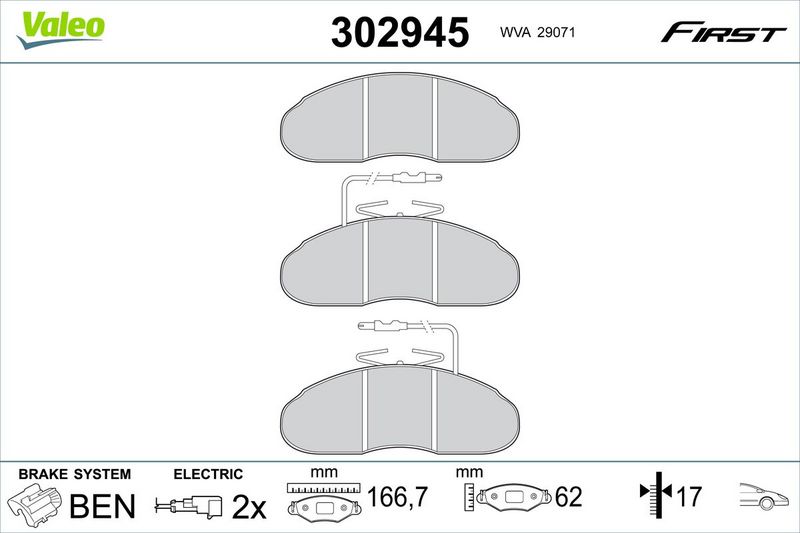 VALEO 302945 Brake Pad Set, disc brake