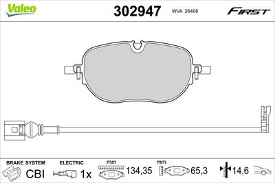 Brake Pad Set, disc brake VALEO 302947