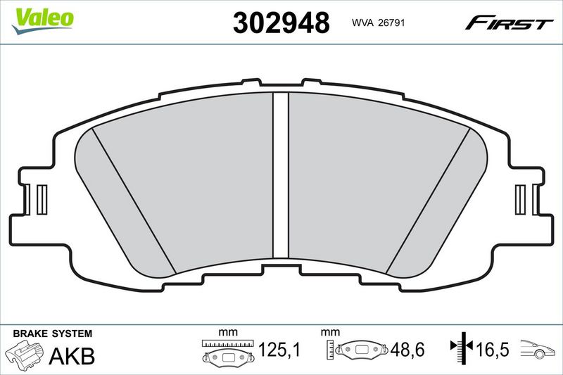 VALEO 302948 Brake Pad Set, disc brake