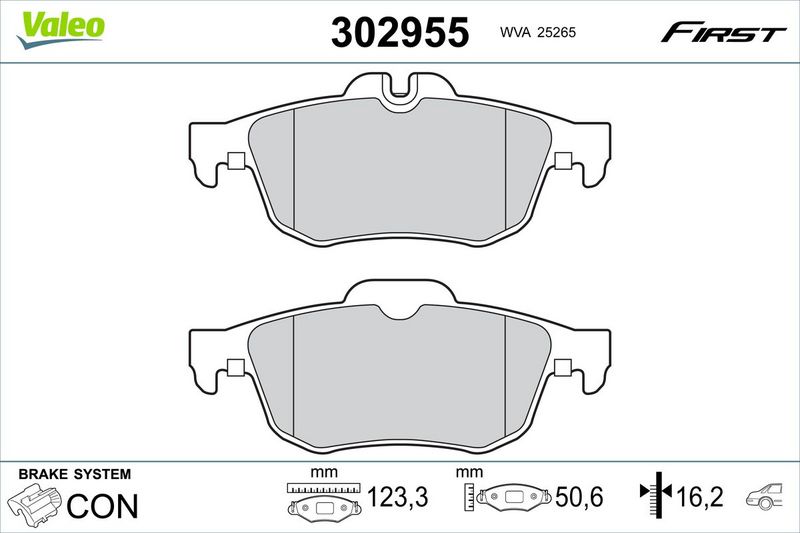 VALEO 302955 Brake Pad Set, disc brake
