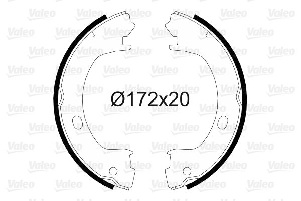VALEO 564057 Brake Shoe Set, parking brake