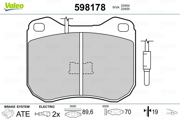 VALEO 598178 Brake Pad Set, disc brake