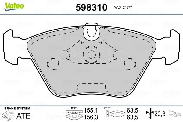 VALEO 598310 Brake Pad Set, disc brake
