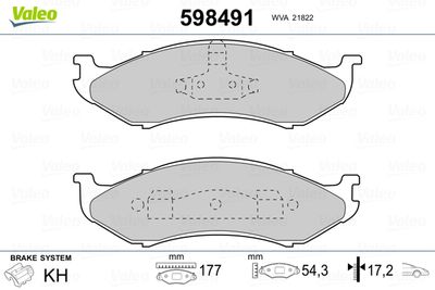 Brake Pad Set, disc brake VALEO 598491
