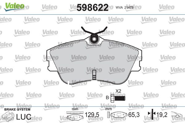 VALEO 598622 Brake Pad Set, disc brake