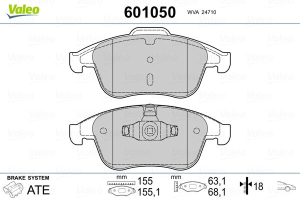 VALEO 601050 Brake Pad Set, disc brake