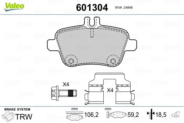 VALEO 601304 Brake Pad Set, disc brake