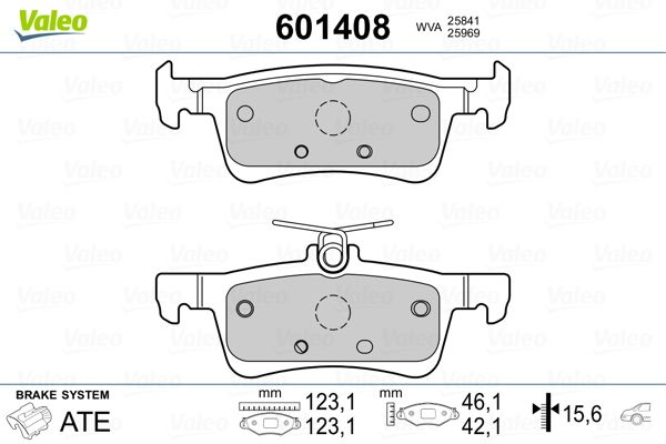 VALEO 601408 Brake Pad Set, disc brake