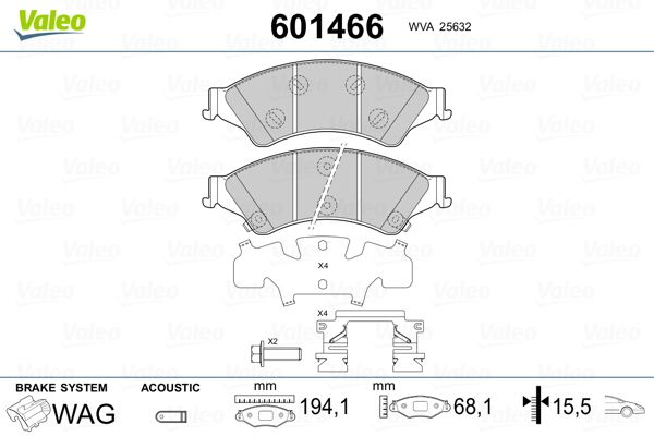 VALEO 601466 Brake Pad Set, disc brake