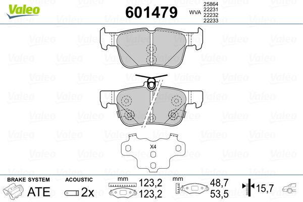 VALEO 601479 Brake Pad Set, disc brake