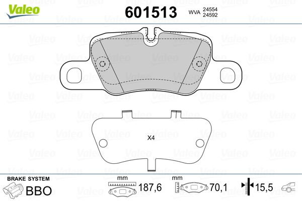 VALEO 601513 Brake Pad Set, disc brake