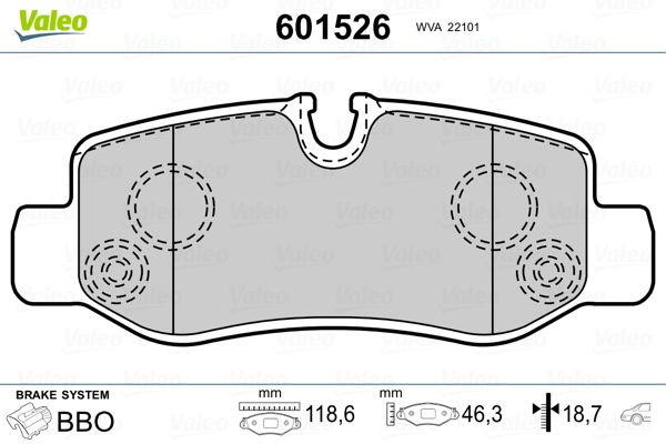 VALEO 601526 Brake Pad Set, disc brake