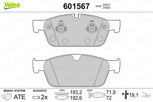 VALEO 601567 Brake Pad Set, disc brake