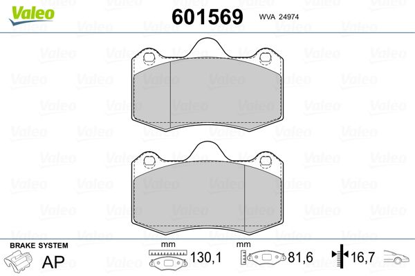 VALEO 601569 Brake Pad Set, disc brake
